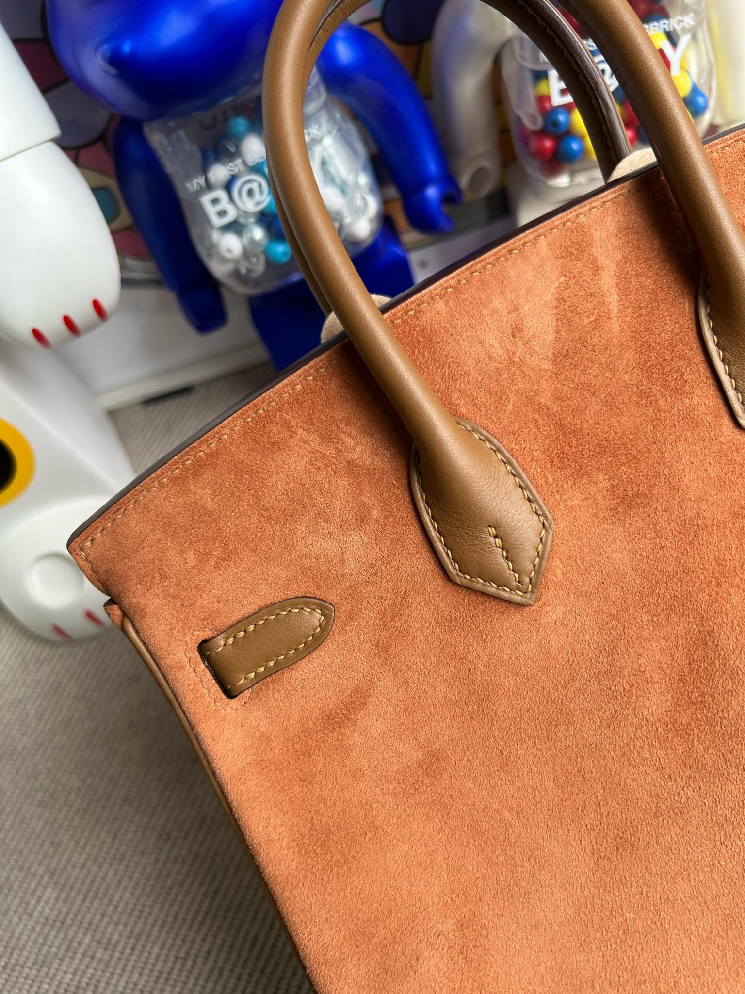 에르메스 버킨백25 브라운 금장 스웨이드